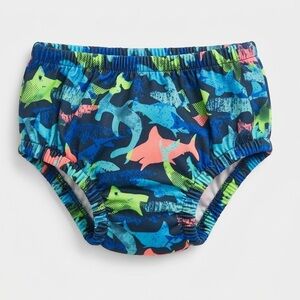 EUC Sea Me Swim Baby Swim Diaper Shark Blue Green Orange Size 18-24 Months